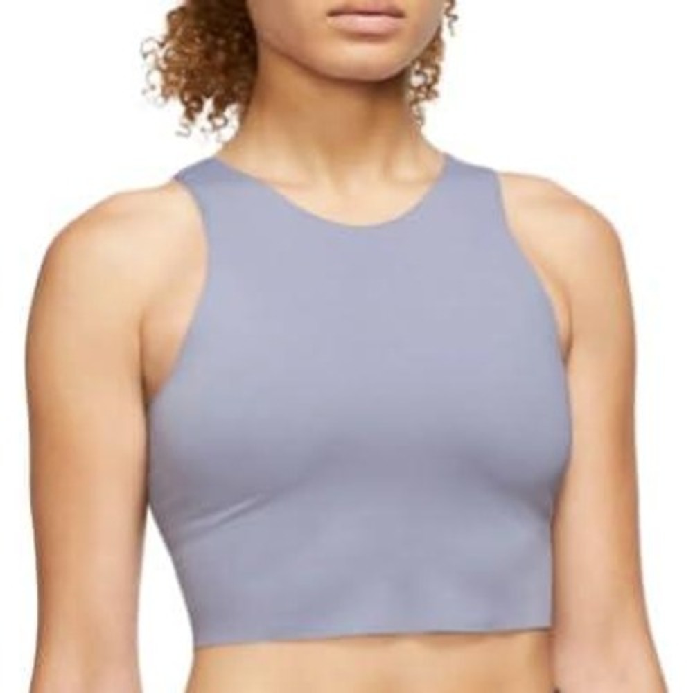 NWT Nike Yoga Dri-FIT Luxe Women's Shelf-Bra Cropped Tank - Indigo Haze (XL)